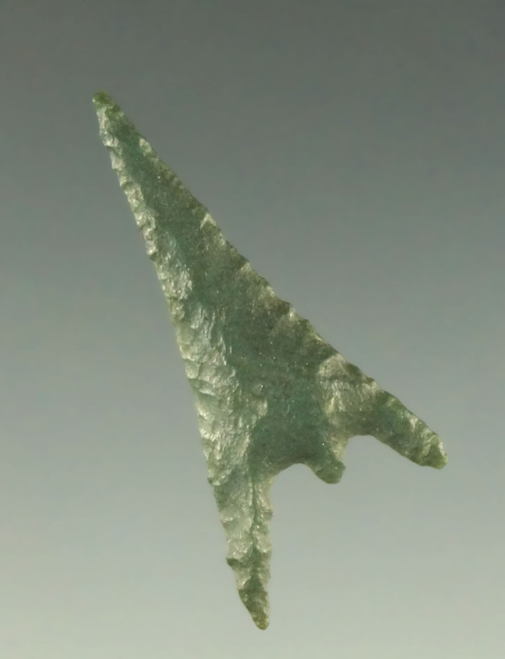 Exceptional material! 1 5/16" Gunther - dark green Franciscan chert - S. Oregon. Ex. Museum.