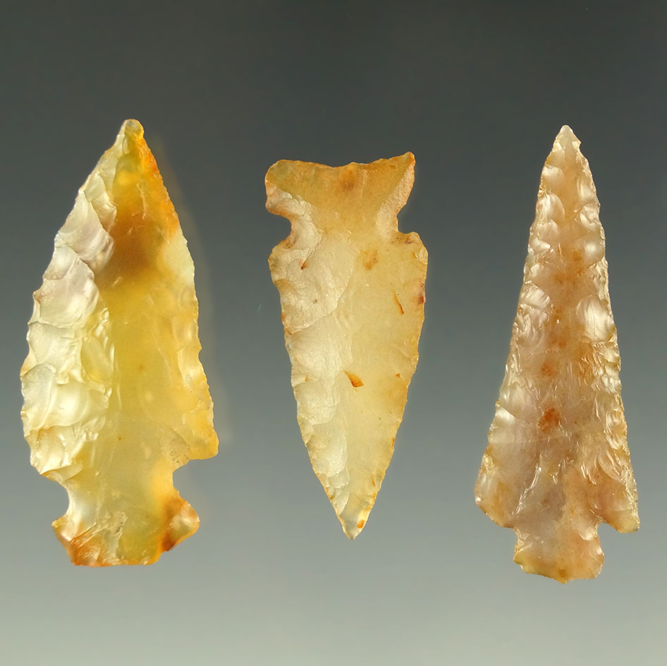 Set of three Columbia River Gempoints made from high quality material, largest is 1 1/2".