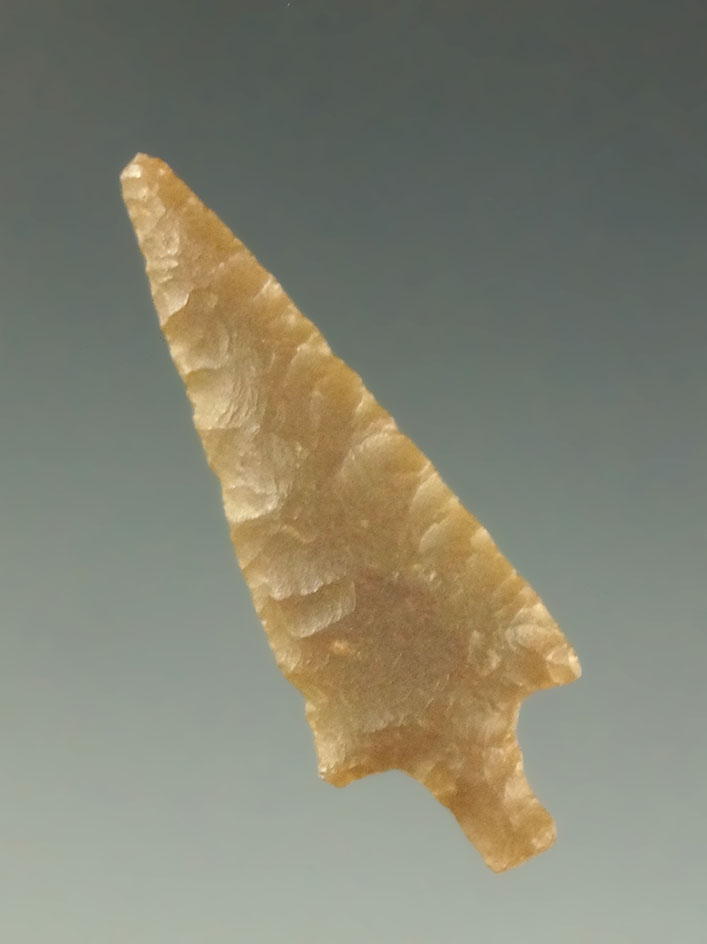 Well flaked 1 5/16" Pin-stem Gem point found near the Columbia River.