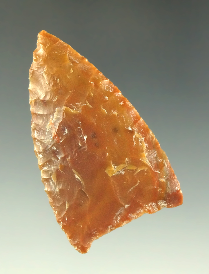 Beautifully flaked 1 15/16" Kinney knife made from attractive material found in South Texas.