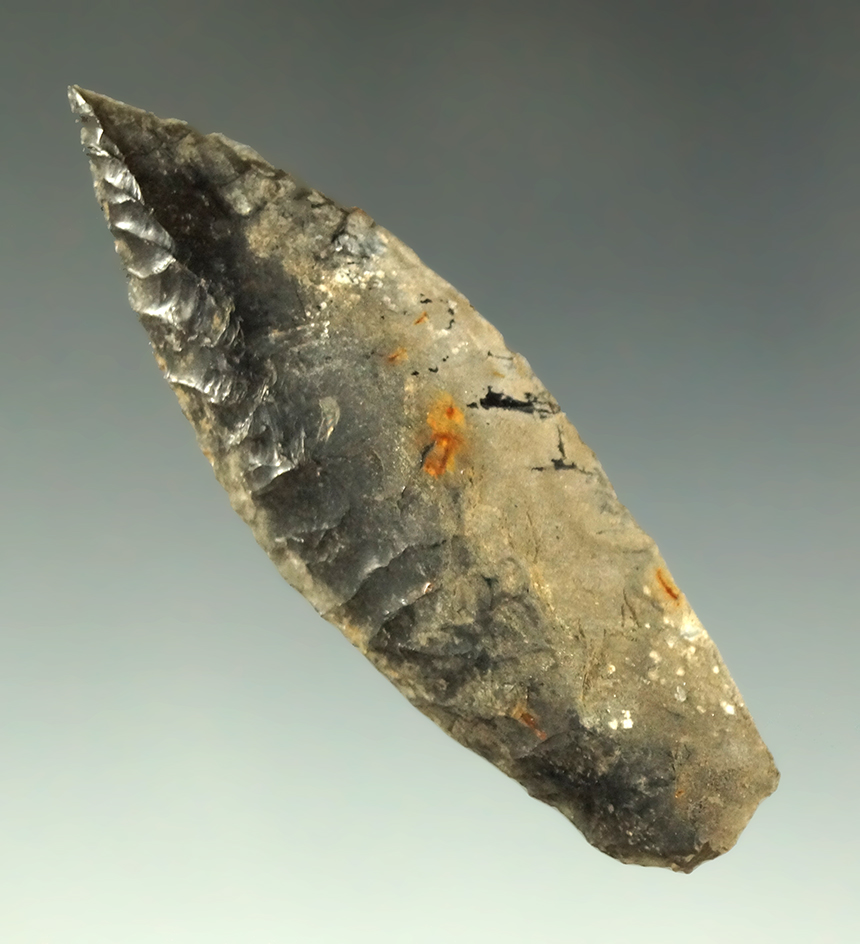 2 3/8" obsidian Cascade found in Oregon.