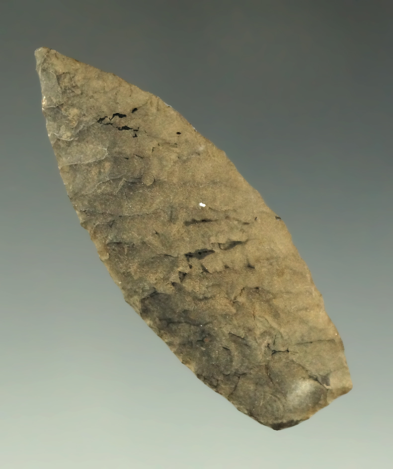 Heavily patinated 2" obsidian Cascade found in Oregon that was part of the Paulina Cache.