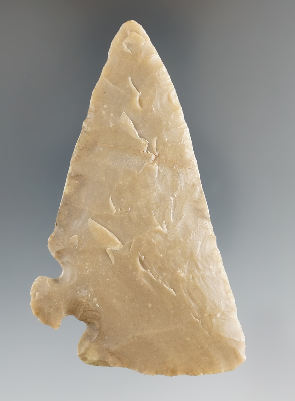 3 1/2" Corner Tang Knife that has been broken and glued with restoration to both Blade edges.