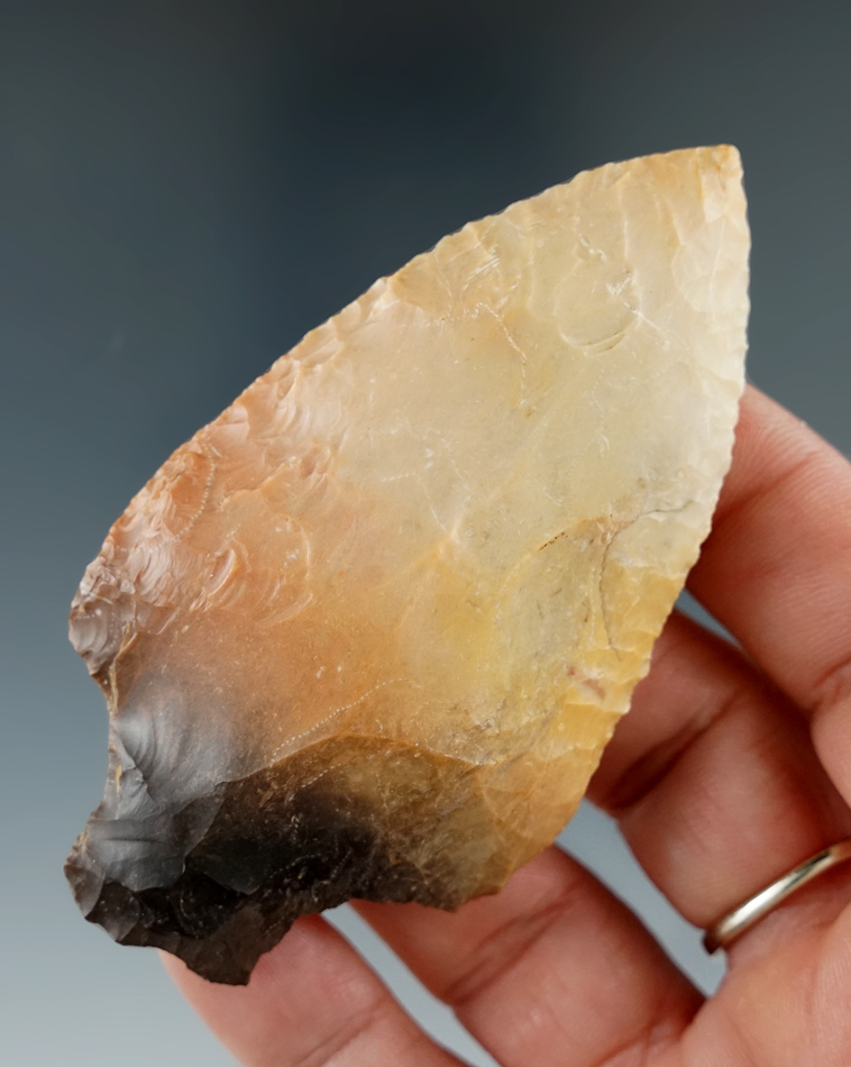 3 5/16" Stemmed Knife made from attractive material found in Shelby Co., TN. Ex. Tom Beutell