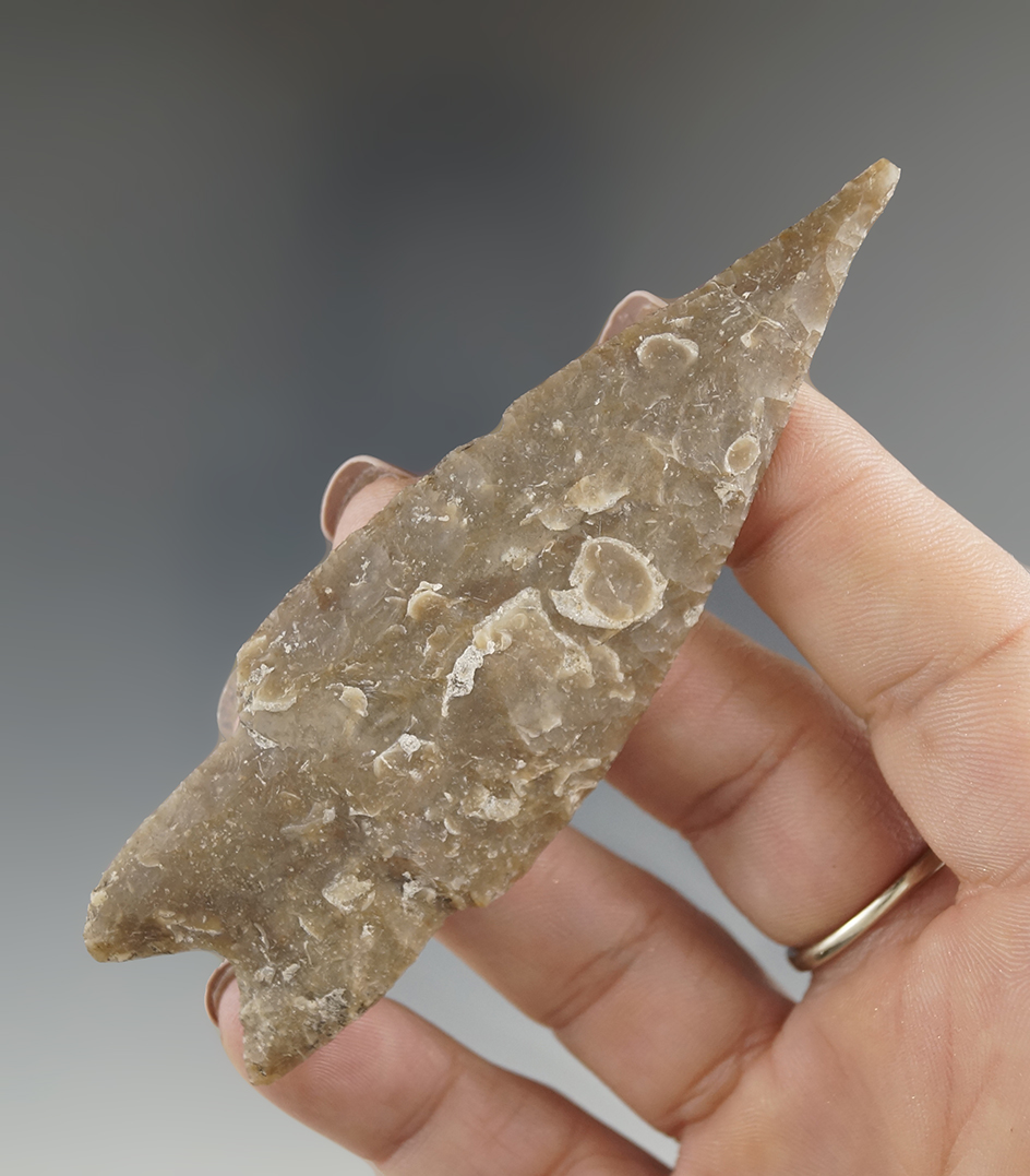 3 3/4" Pedernales point- Gillespie Co., Texas by Floyd Easterwood with a broken and glued tip.