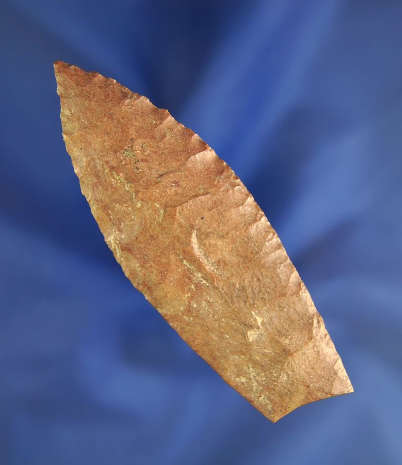 3 5/8" Agate Basin with some damage to base found in Preble Co.,  Ohio.  Jackson COA