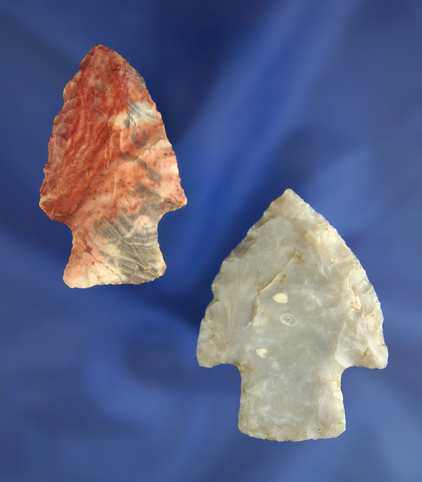 Pair of Woodland Points, largest is 2 1/16"  found in Crawford Co.,  Ohio