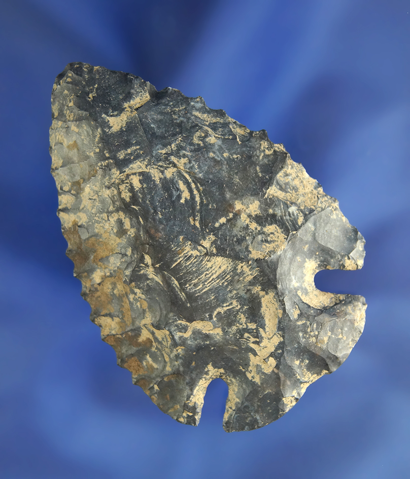 Classic style 2 5/8" Coshocton Flint Notched Base Dovetail found in Ohio.