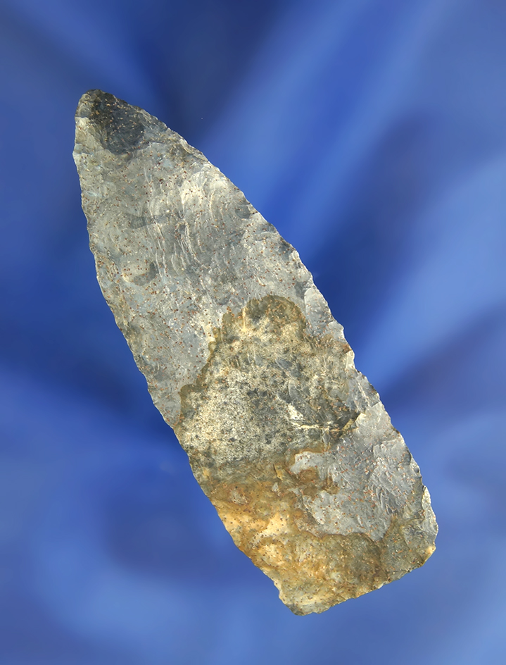 2 3/4" Coshocton Flint Paleo Lanceolate found in Ohio Ex. Jim Hawks collection.