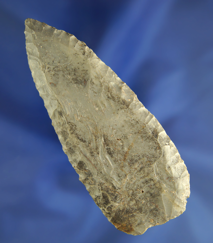 3 7/8" Coshocton Flint Knife found in Ohio.  Ex. Earl Townsend collection.
