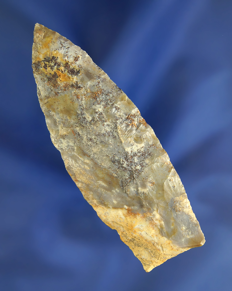 3 3/8" Paleo Lanceolate made from Flint Ridge Flint found in Ohio.