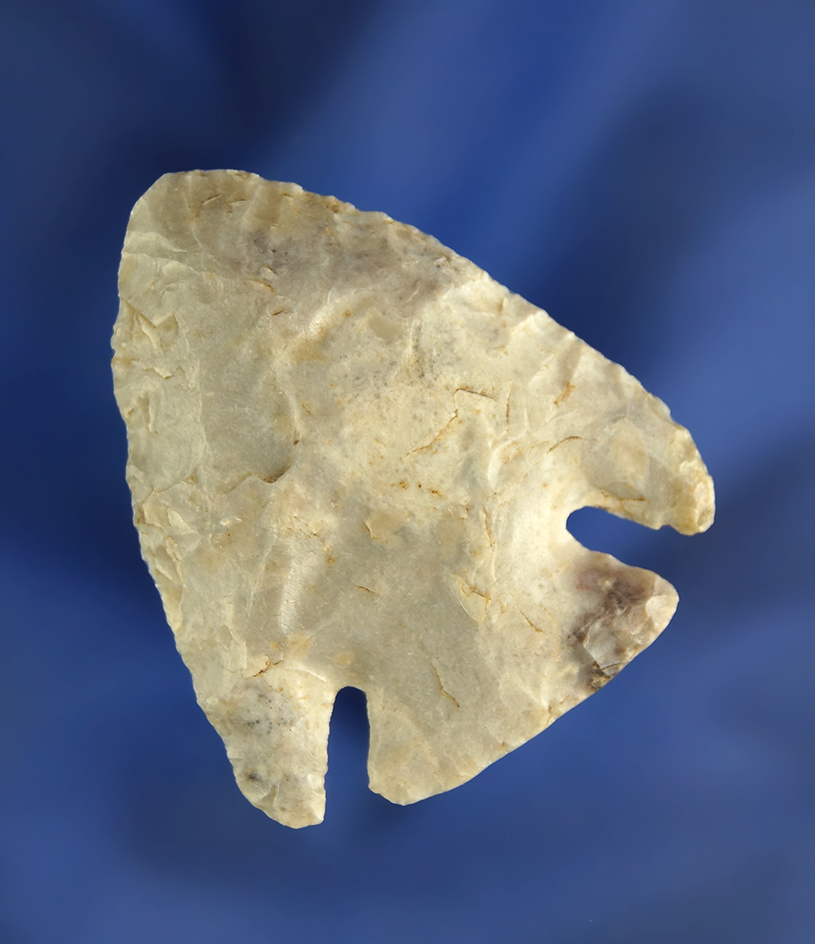 1 13/16" nicely styled Cornernotch found in Licking Co.,  Ohio. Ex. Mark Seeley collection.