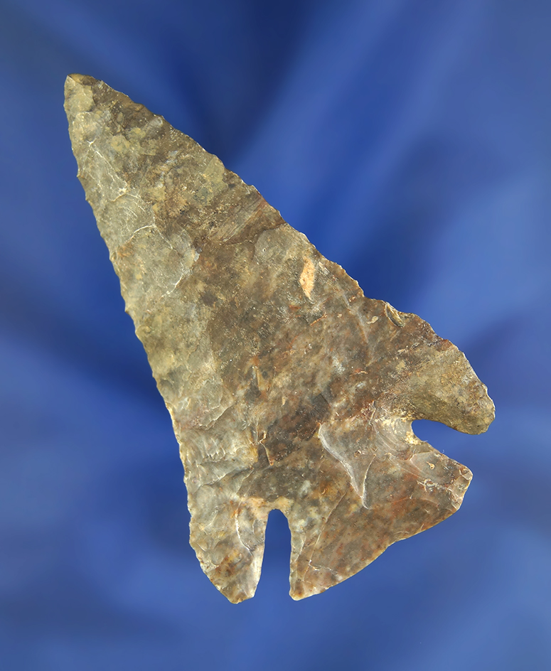 3" Archaic Cornernotch with restoration to the top section and one ear - Coshocton Co.,  Ohio.