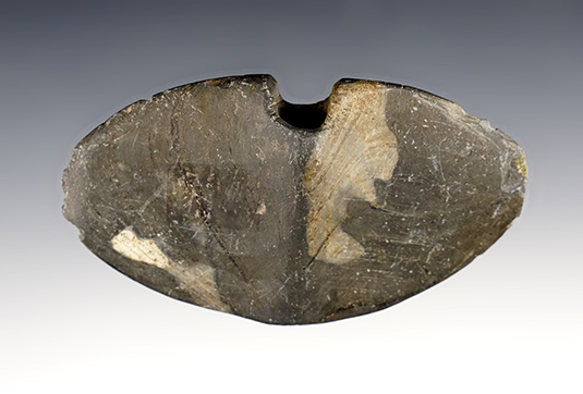 4" wide Single Notch Wing Bannerstone - Wood Co., Ohio. Ex. Jim Wright collection.