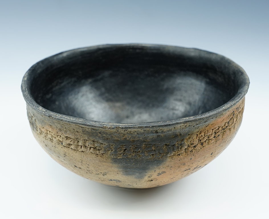 6 1/4" wide by 2 3/4" tall ancient Southwestern Pottery Bowl in solid condition.