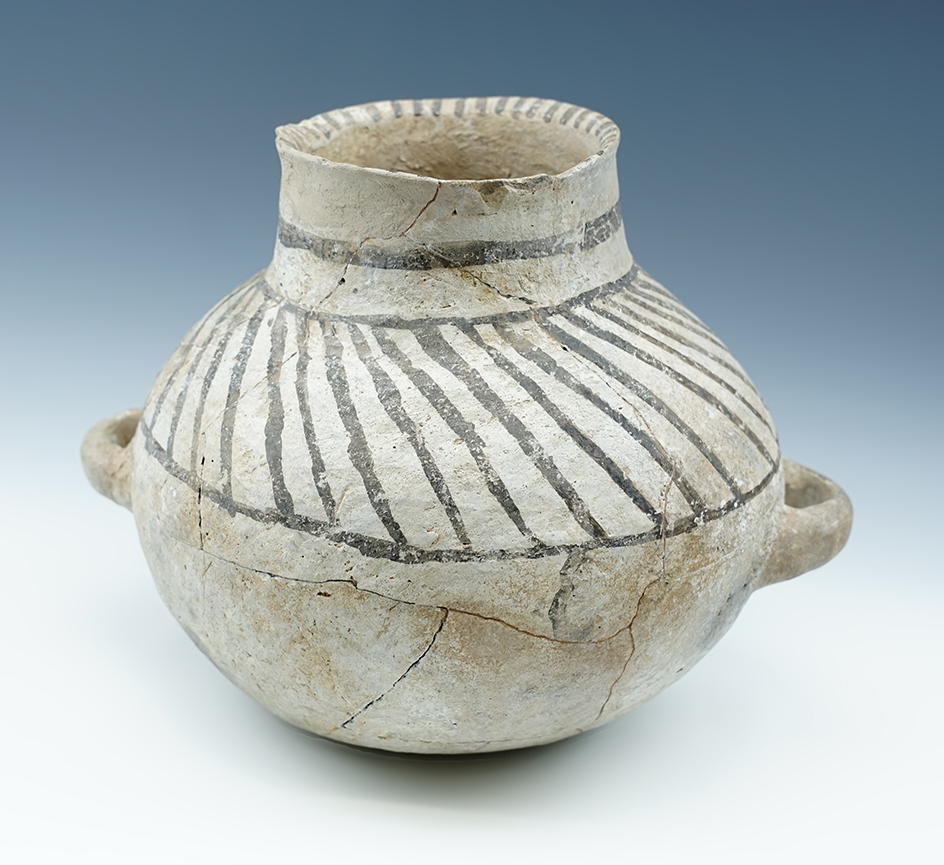 Large 9 1/4" wide by 7 1/4" tall Anasazi Handled Pottery Vessel - New Mexico.