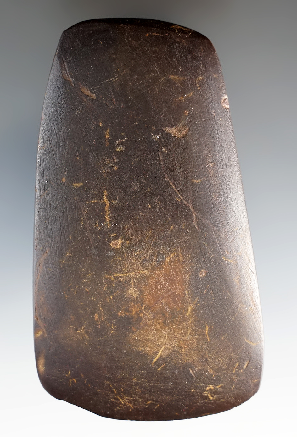 3 7/8" Square Side Hematite Celt that is well patinated and nicely made. Ohio.