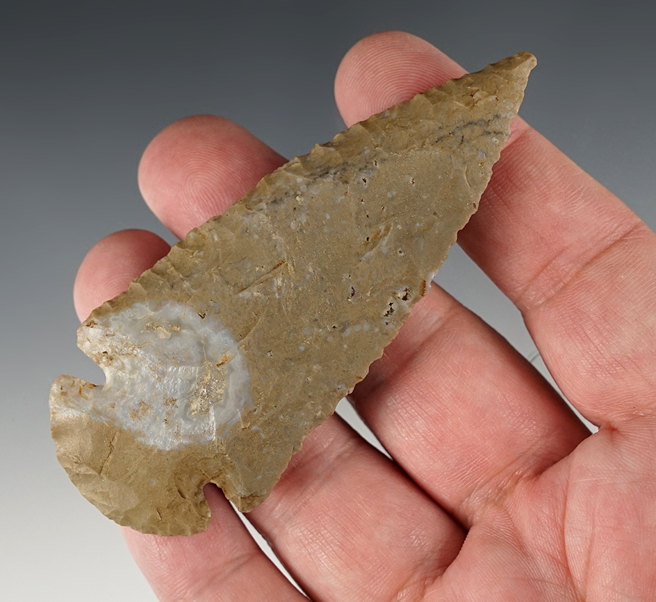 3 9/16"  Kentucky Dovetail that is nicely beveled made from Hornstone.