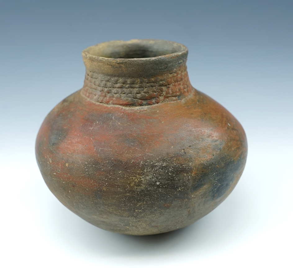 3 7/8" tall by 5" wide ancient Southwestern Pottery Vessel, found in New Mexico.
