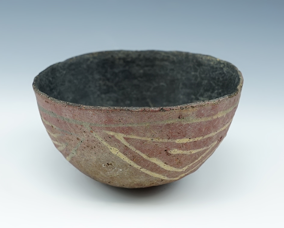 4 1/8" wide by 2 1/4" tall nicely painted ancient Southwestern Pottery Vessel.