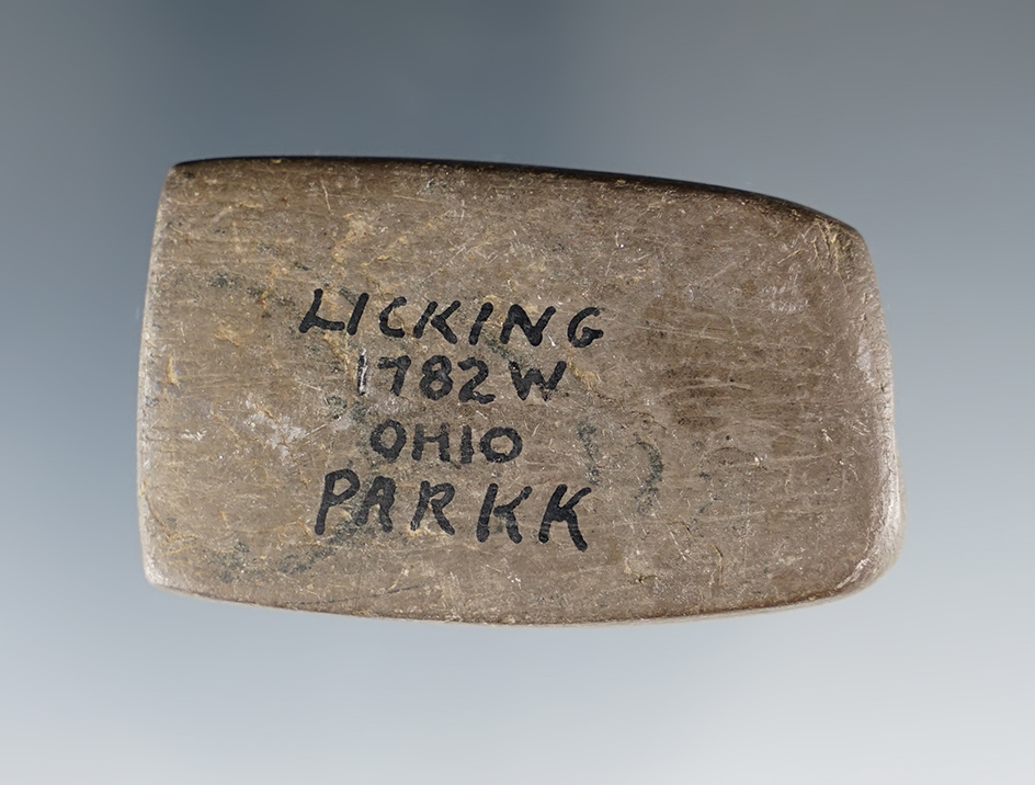 2 1/16" Miniature Undrilled Slate Pendant found in Ohio. Ex. Wehrle, Parks.