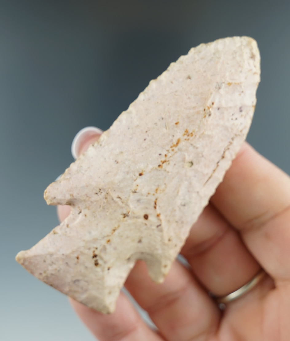 3 1/16" Hardin - Girardeau Co., Missouri made from attractive flint. Rogers COA.