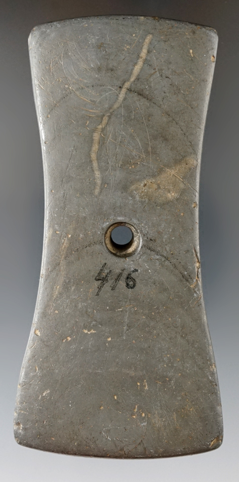 4 1/8" Adena Bell Pendant found in Paulding Co., Ohio. Ex. Dr. Stanley Copeland, Jim Gonyer