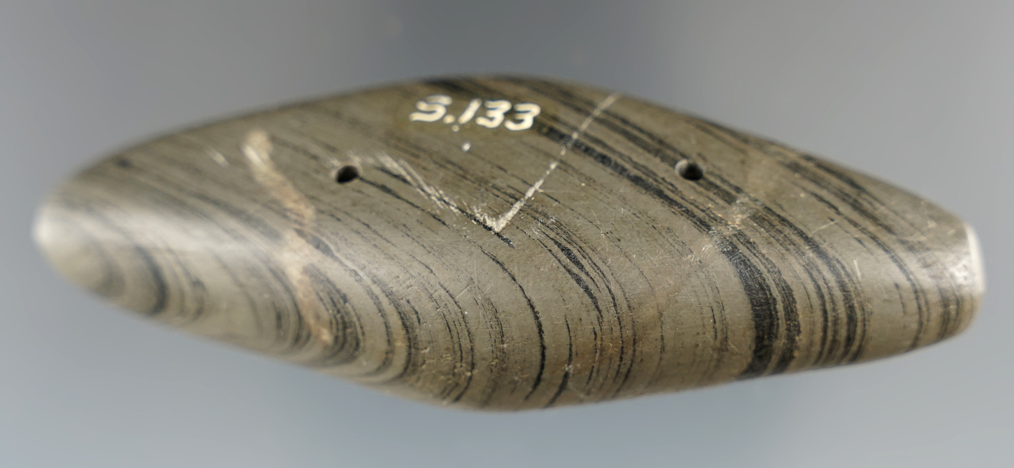 Pictured! 3 1/2" Adena Expanded Center Gorget found in Marion Co., Ohio. Ex. Driskill, Root.