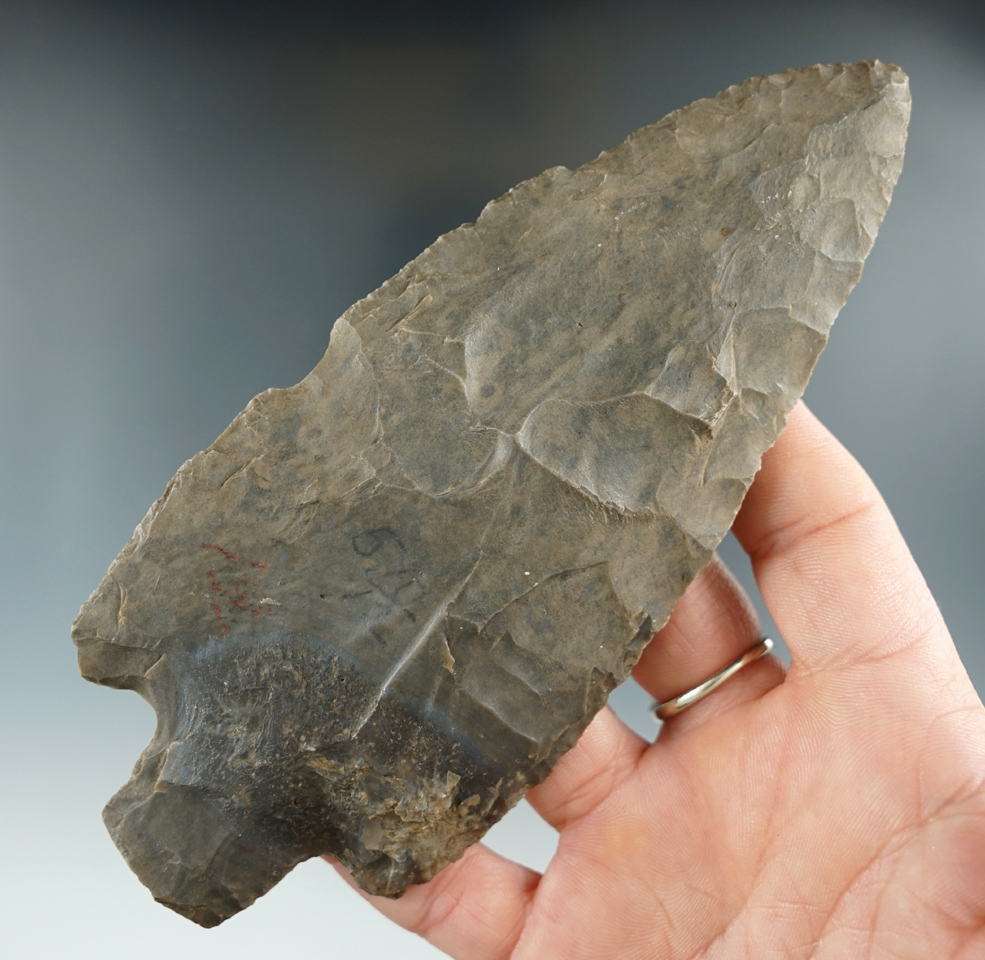 Large! 5 3/4" Adena Knife made from Hornstone found in Indiana.