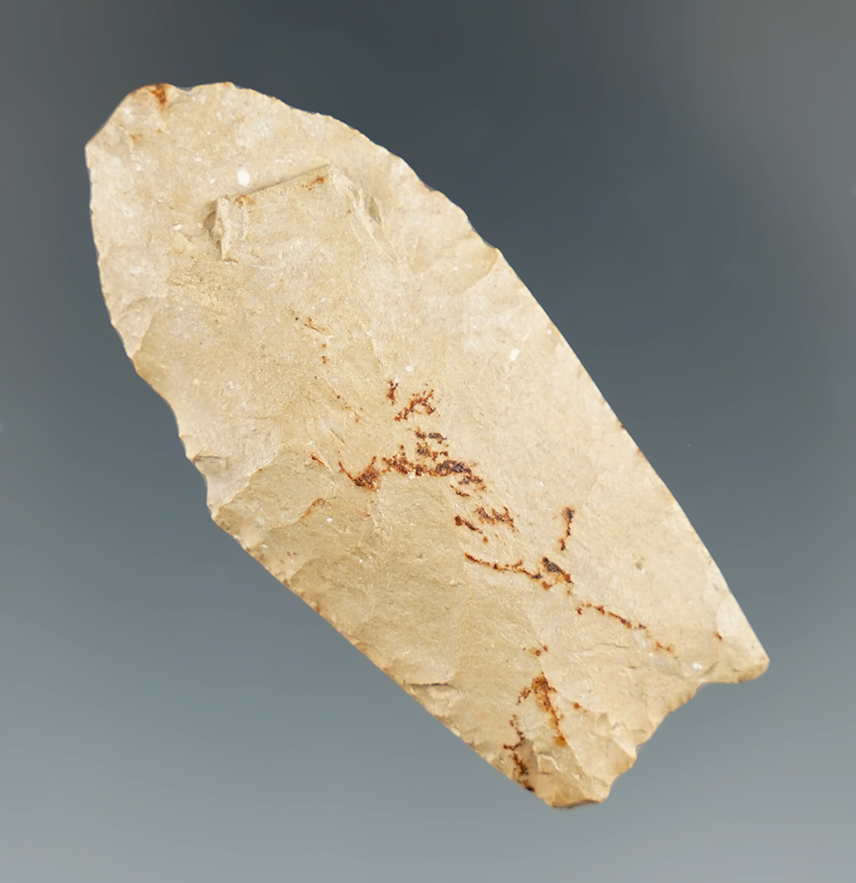 2 1/8" Agate Basin with excellent age on surface found in Missouri.