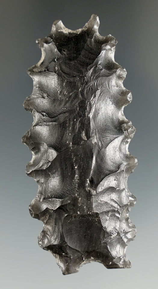 2 11/16" Mayan eccentric that is nicely styled from obsidian found in Belize.