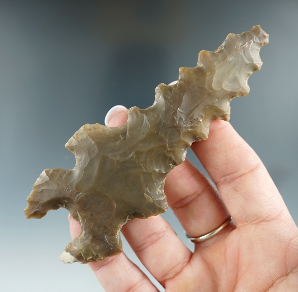 Nicely styled 4 7/16" Scorpion Mayan eccentric found in Belize.