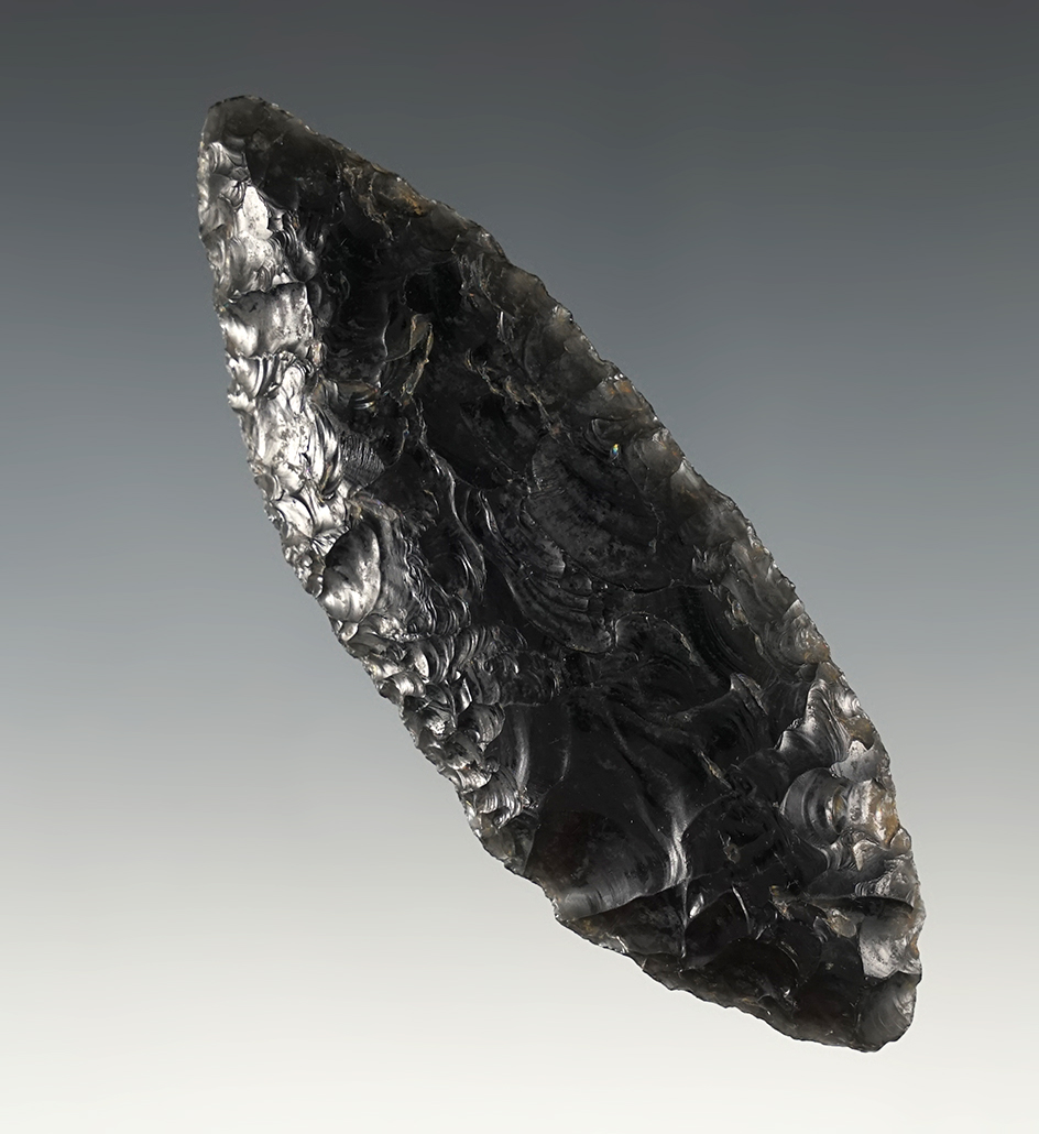 Exceptional 3 13/16" Bi-Pointed Obsidian Knife found in Eastern Oregon.