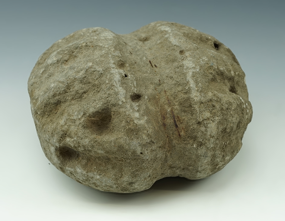 Large 6" Full Groove stylized Net Weight with a Knot Divet found in Klickitat Co., Washington.