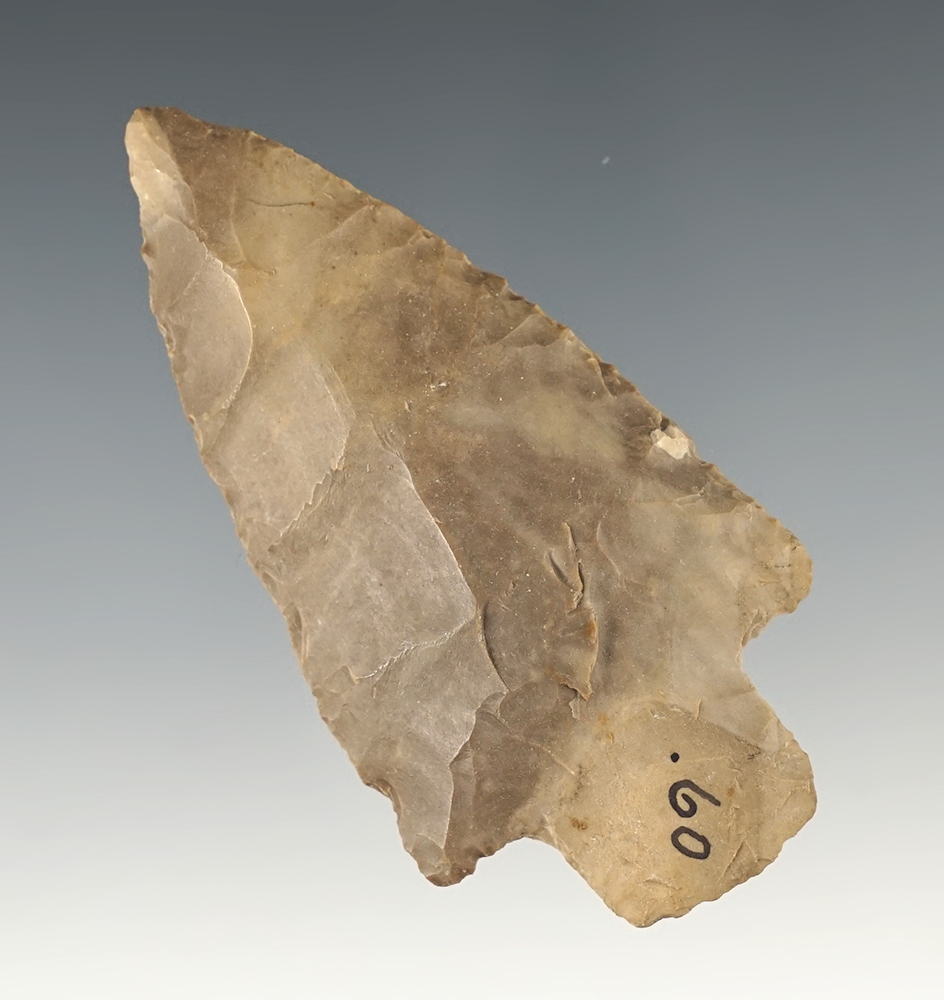 2 7/8" Adena point found in Kentucky. Very minor modern retouch to the very tip.