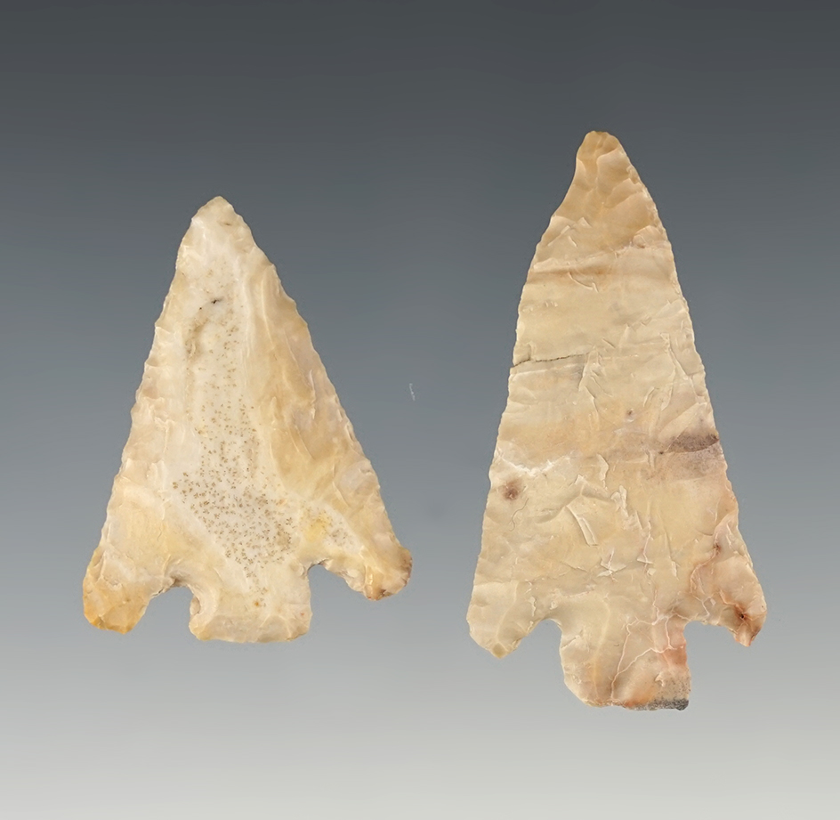 Pair of Hell's Canyon points found in Washington and Idaho. The largest is 2 1/16".