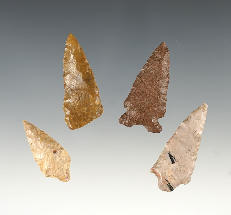 Set of 4 points found around the Columbia River, Washington. The largest is 1 9/16".