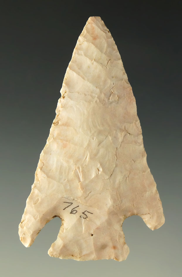 2 3/4" Archaic Cornernotch made from heat-treated Burlington chert- St. Louis County Missouri.