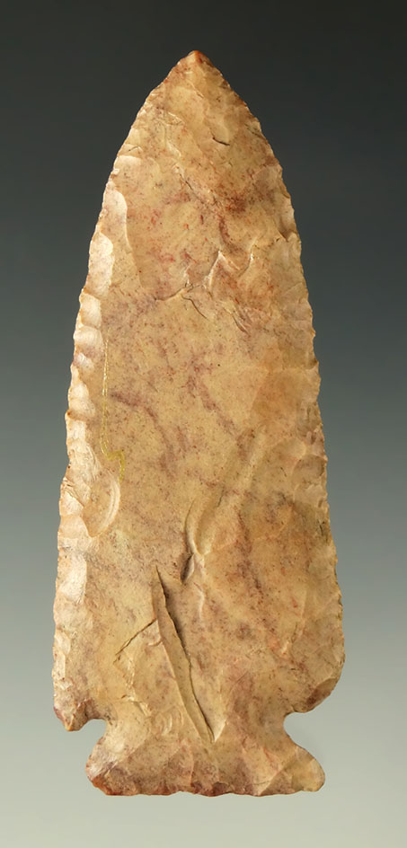 Well styled 3" Archaic Micro-Notch - Flint Ridge Flint - Coshocton County Ohio.  Bennett COA.