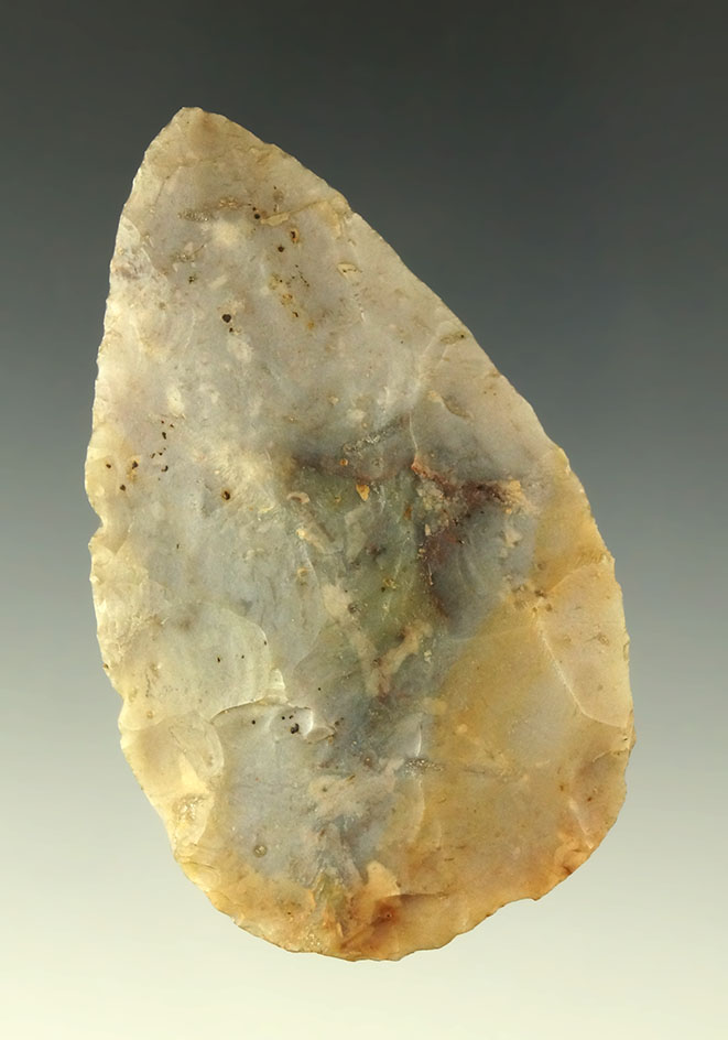 Well made  2 3/4" Hopewell Blade- Flint Ridge Flint- Licking County Ohio. Bennett COA.