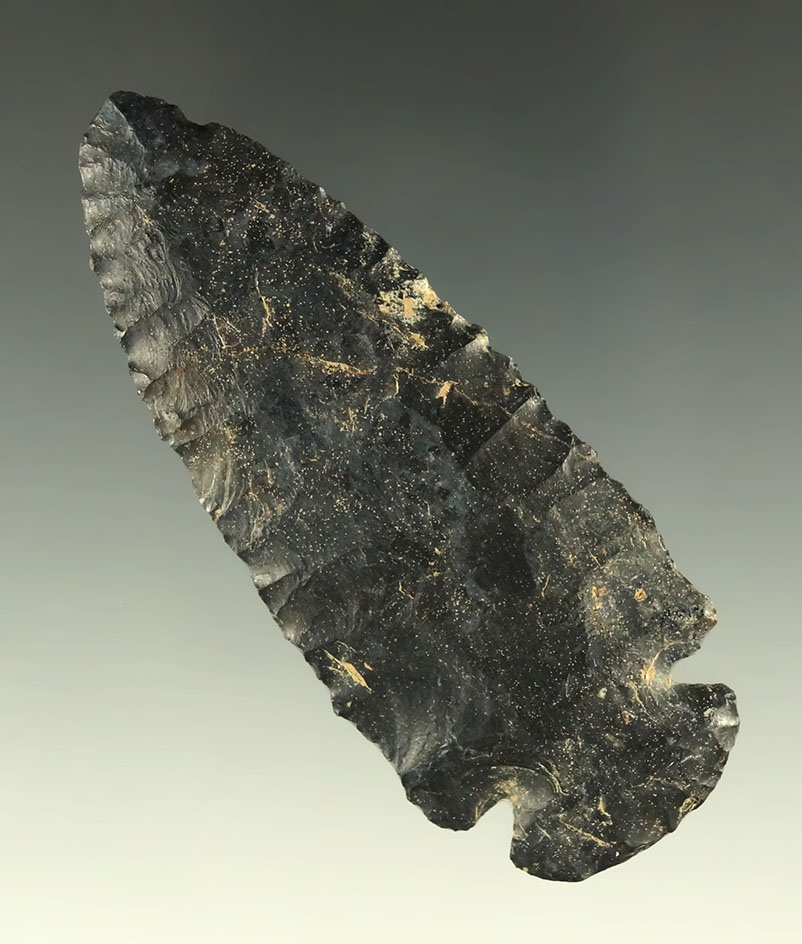 Very nice 3 1/16" Coshocton Flint Dovetail found in Ohio.