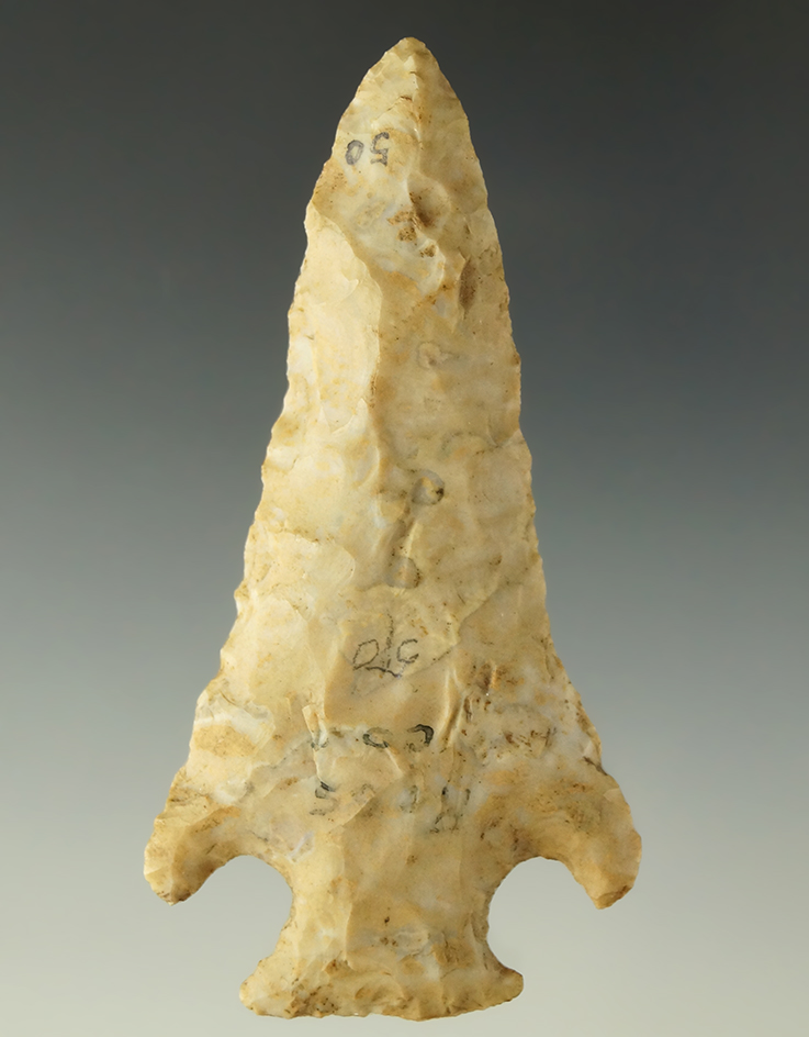 3 1/4" Flint Ridge Flint Hopewell found in Ross County Ohio. Comes with a Bennett COA.