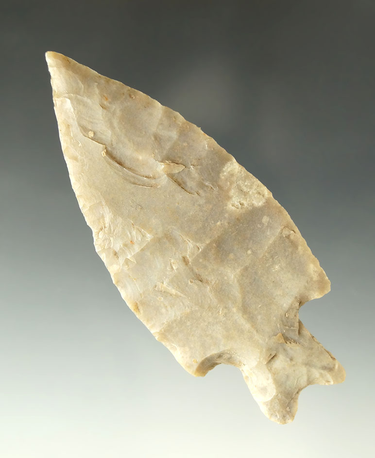 Ex. Museum! 3 7/16" Uvalde point found in Texas. Ex. Wallace Culpepper, James Farrell.