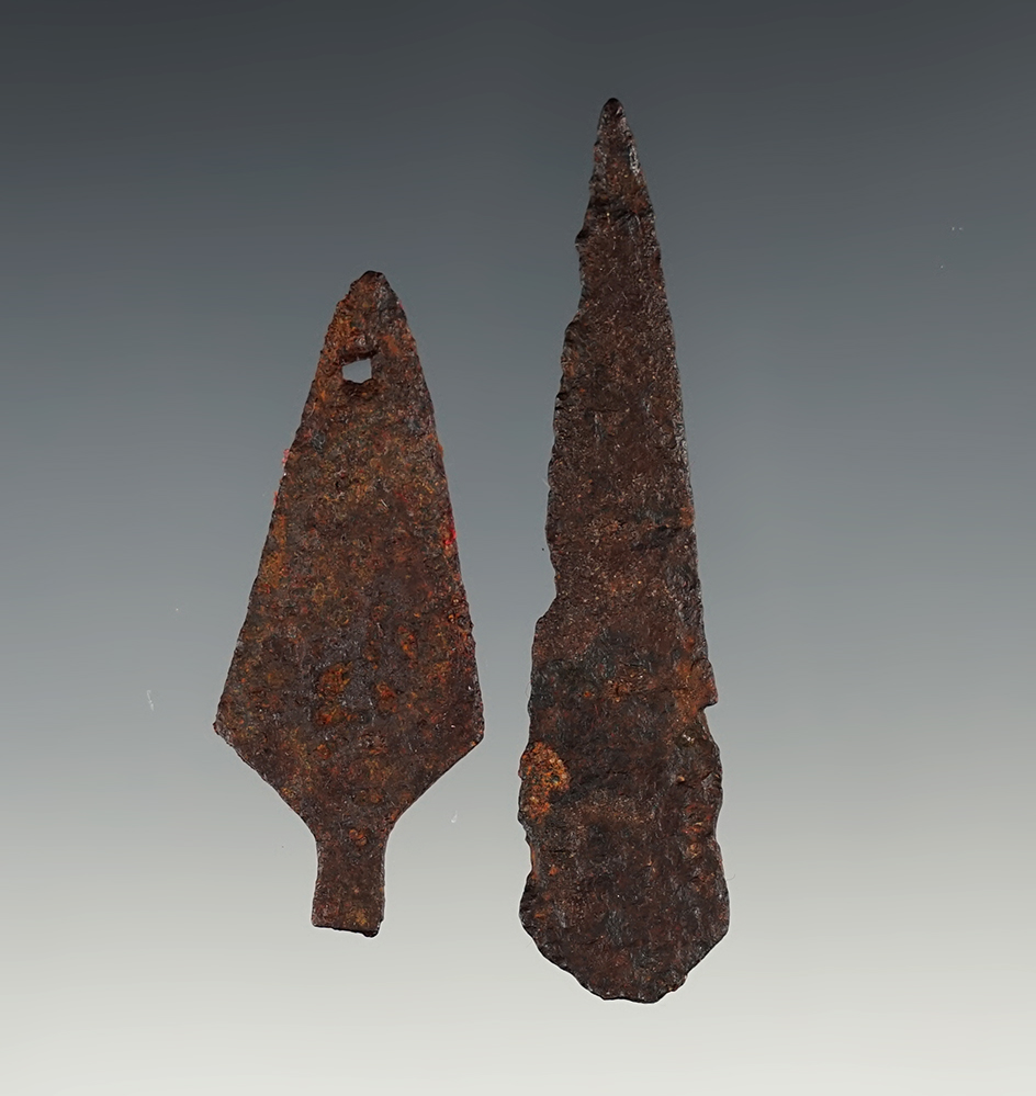 Pair of New Mexico Iron Arrowheads. The largest is 2 5/8".