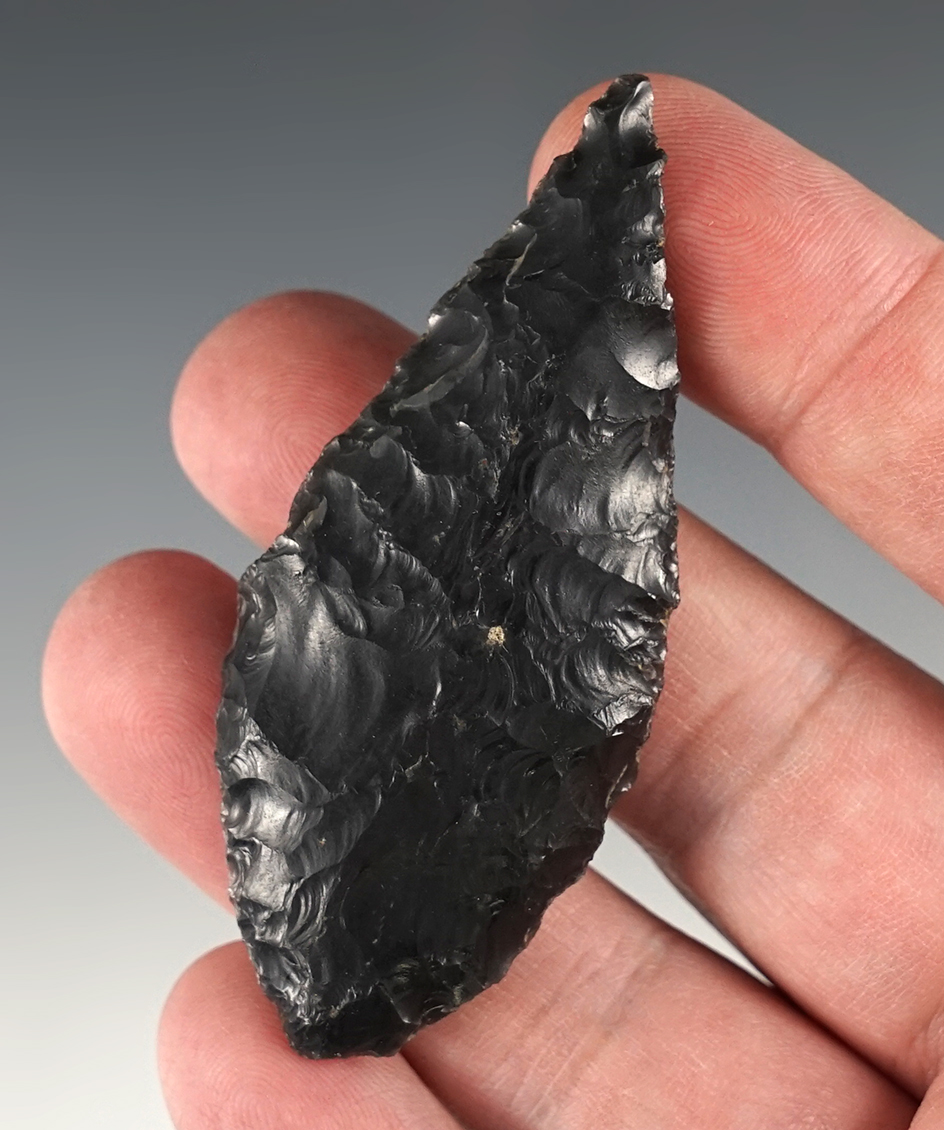 Nice 2 7/8" Obsidian Cascade found in Lake Co., Oregon.