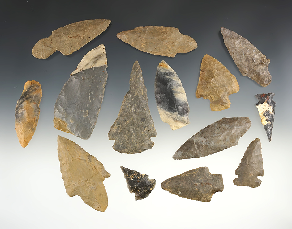 Set of 14 Kentucky points in good condition. The largest is 3 1/8".