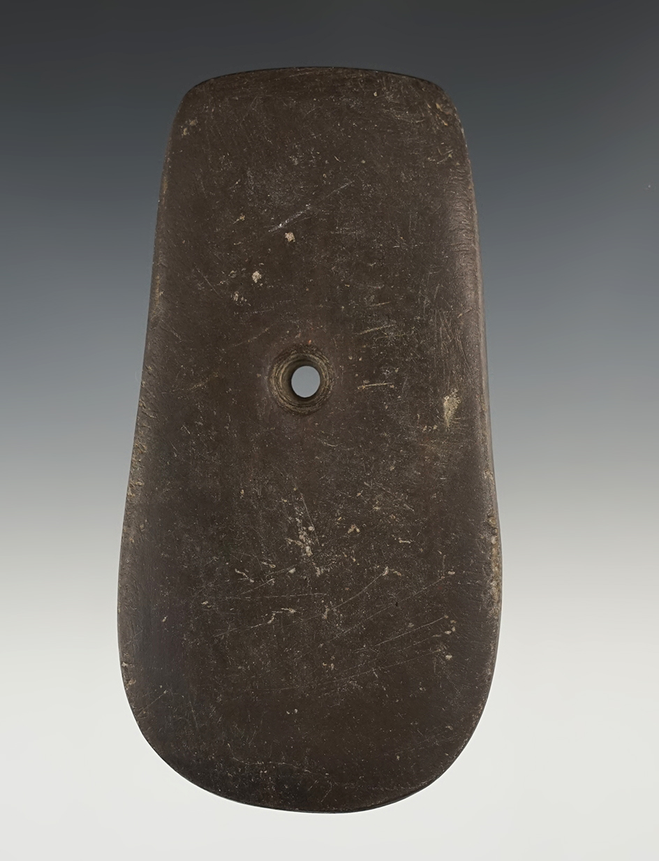 Fine 4 5/8" Keyhole Pendant found in Knox Co., Ohio. Well made example of the type.