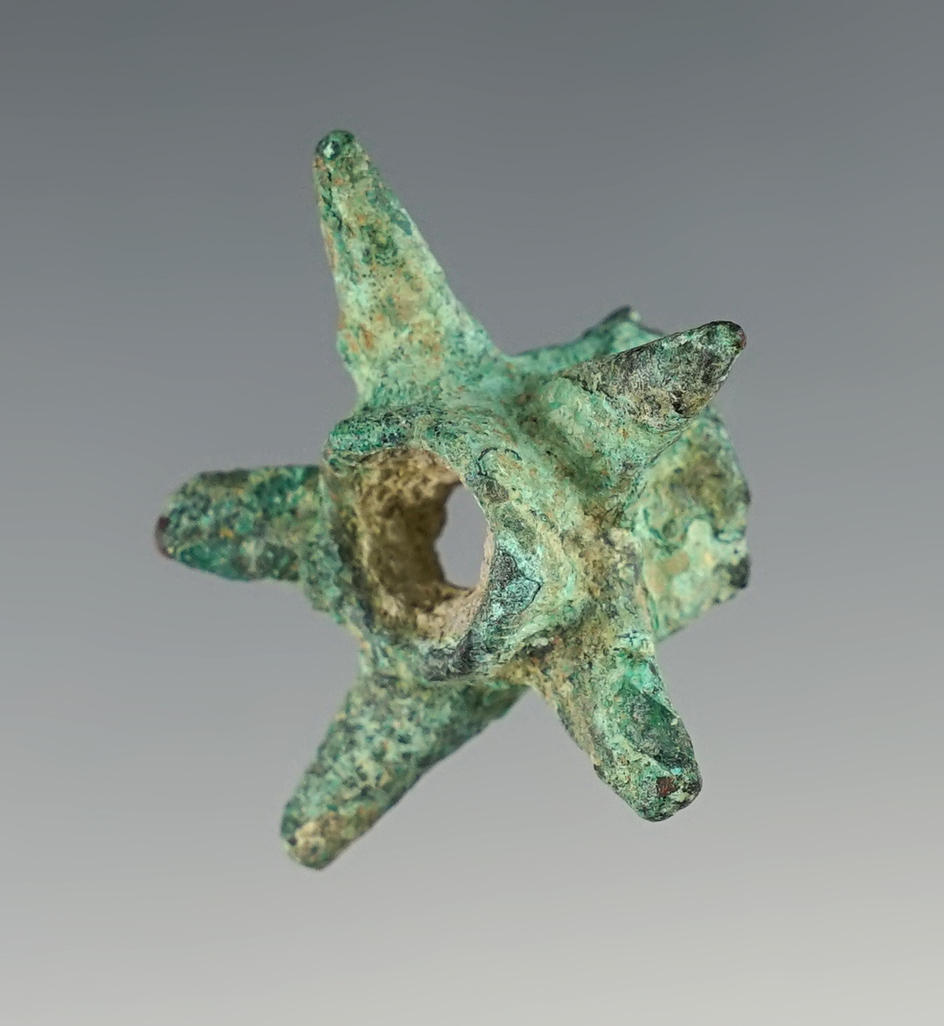 Unique 1 3/8" Copper Mace Effigy found in Peru.