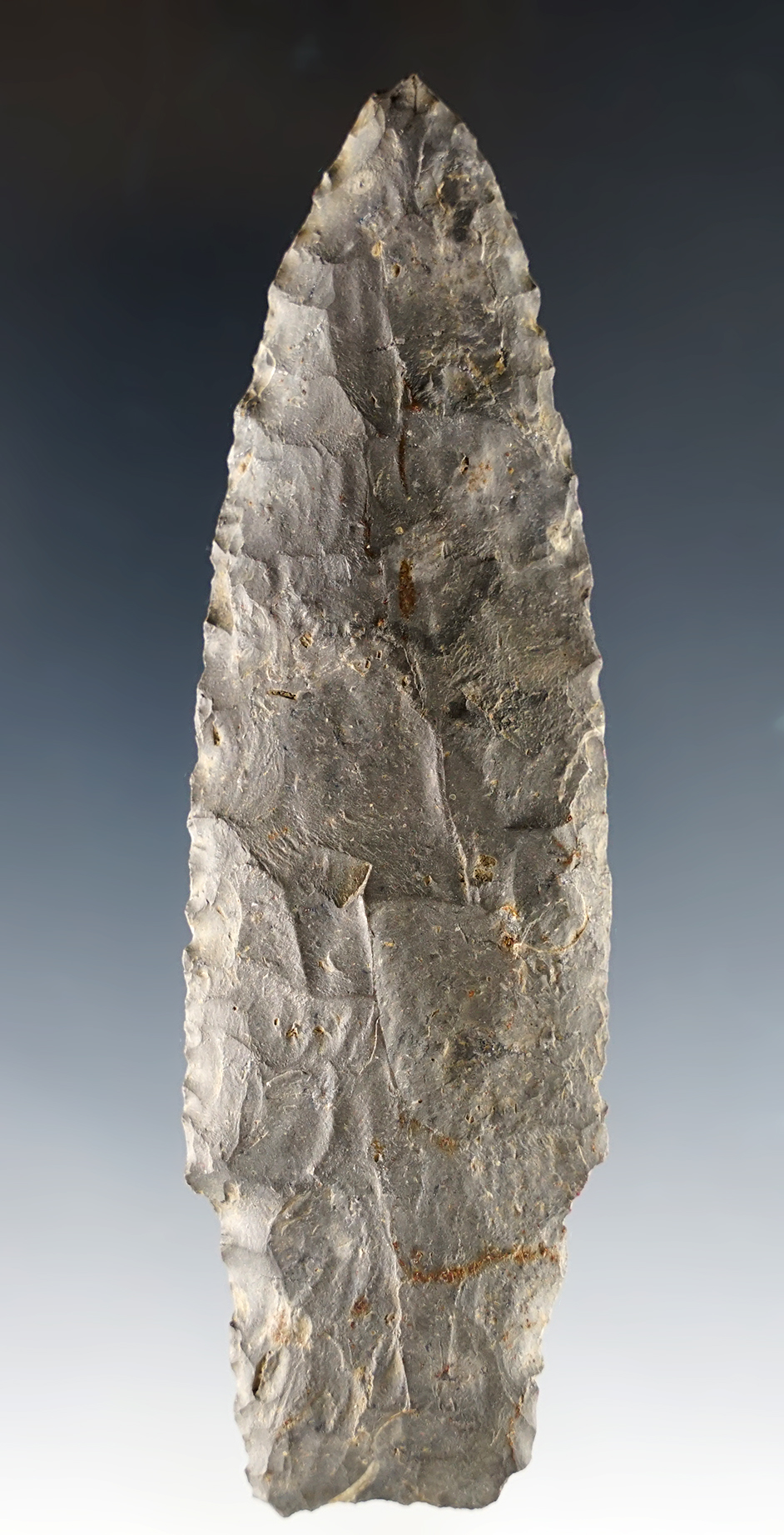 Nice 4 1/8" Stemmed Lanceolate found by Jim Grandy - Crawford Co., Ohio. Bennett COA.