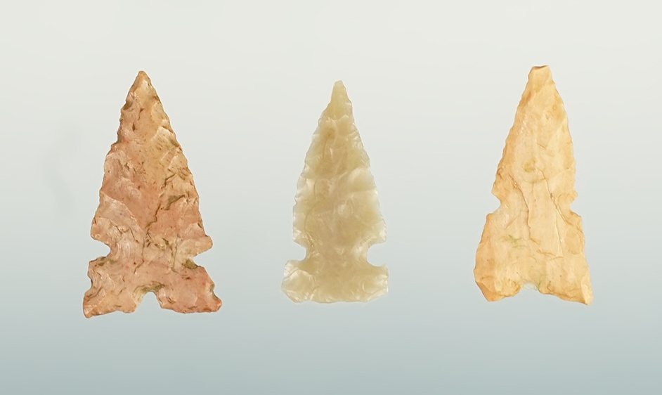 Set of 3 finely made Points found in the Four Corners area of the U.S. The largest is 7/8".